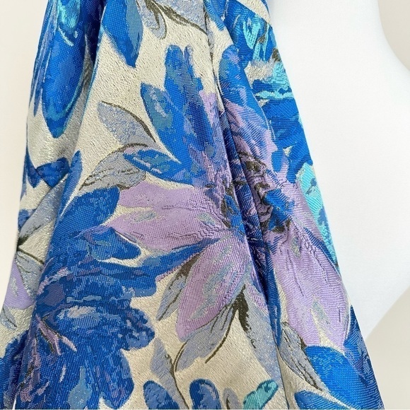 Belle Badgley Mischka Size 12 Floral Jacquard Halter Cocktail Dress - Picture 6 of 7